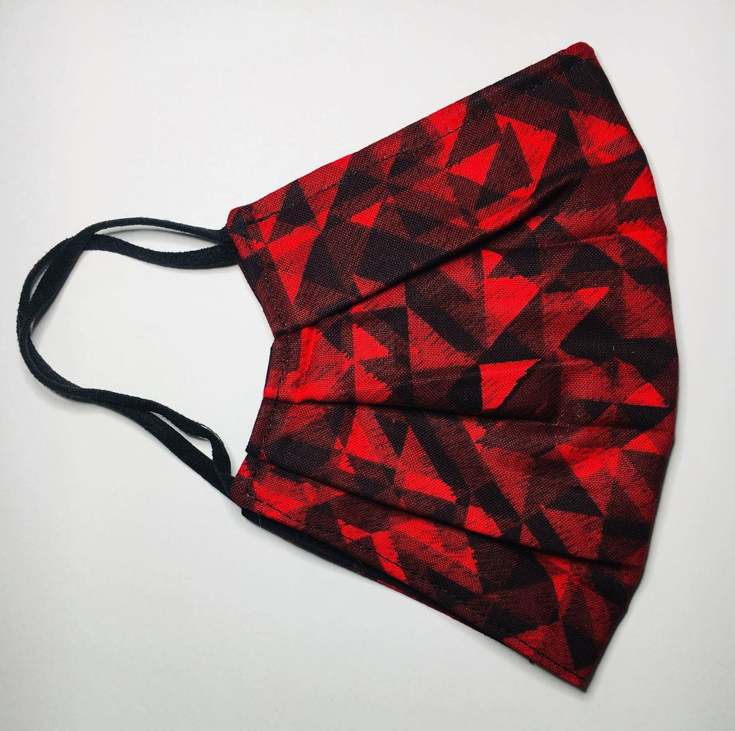 Tartan Red Black 3 Layered Cotton Mask