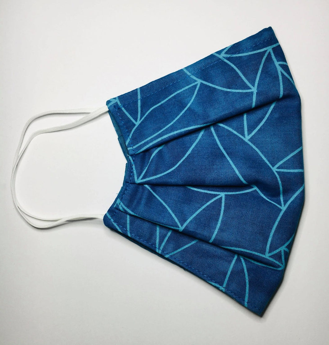 Abstract Blues 3 Layered Cotton Mask