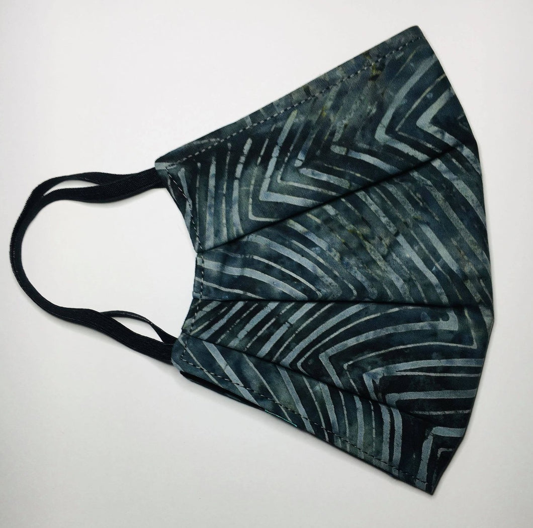 Grey Stripe Tie Dyed 3 Layered Cotton Mask