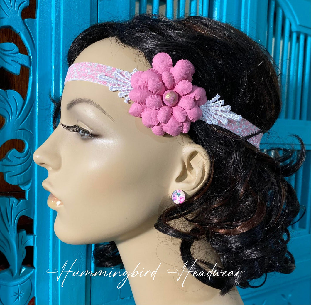 Baby Pink Demask Headwear