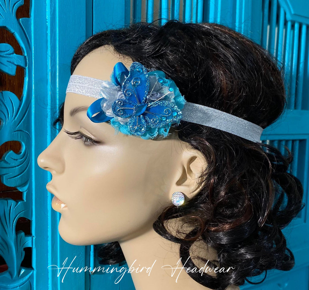 Blue Silvered Butterfly Headwear