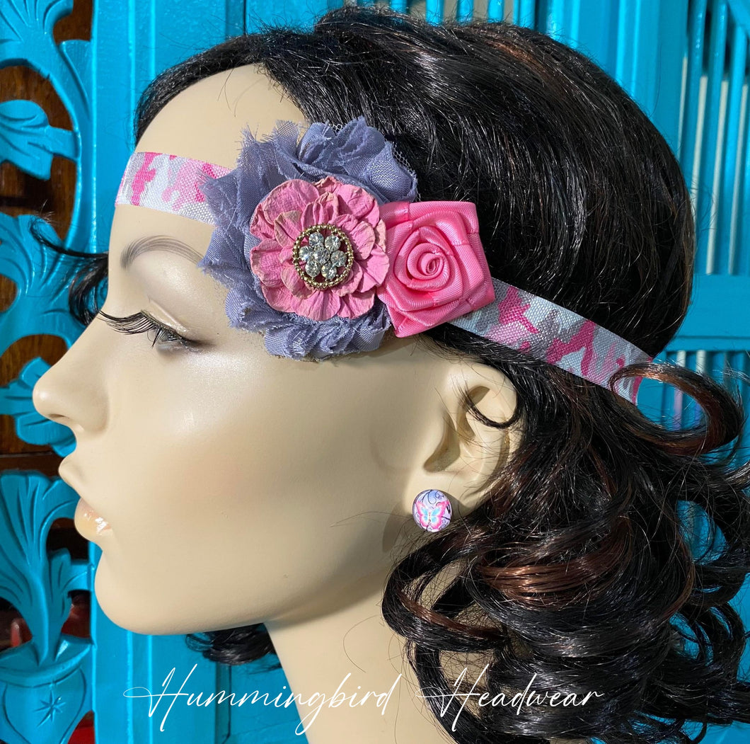 Camo Pink & Grey Headwear