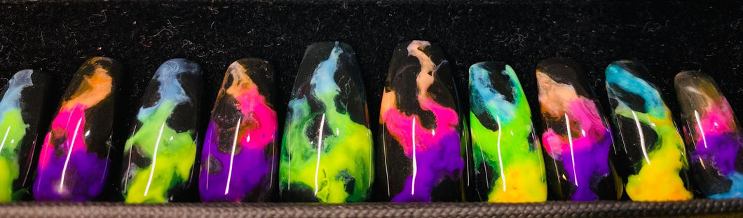 Neon Smoke Press On Nails - Custom Order