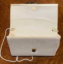 Load image into Gallery viewer, Vintage Glomesh Ivory Clutch Bag with Snake Chain
